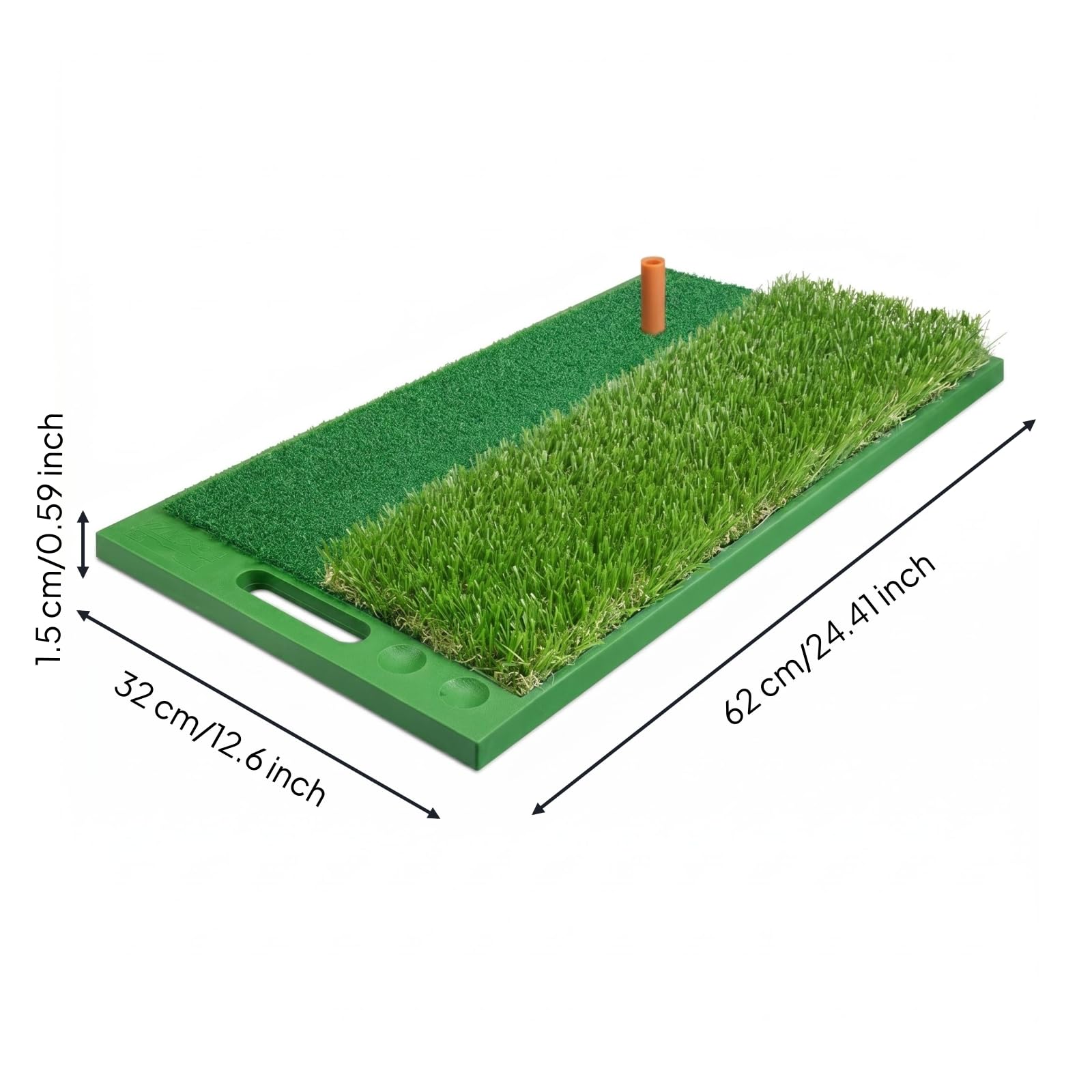 Golf Trainingsmatte Chipping Matte Schlagteppich Übungsmatte mit Bodenschonendem TPE Rücken Und Griffigem Trainingsrasen, DJD032-PP Doppelgras-Version