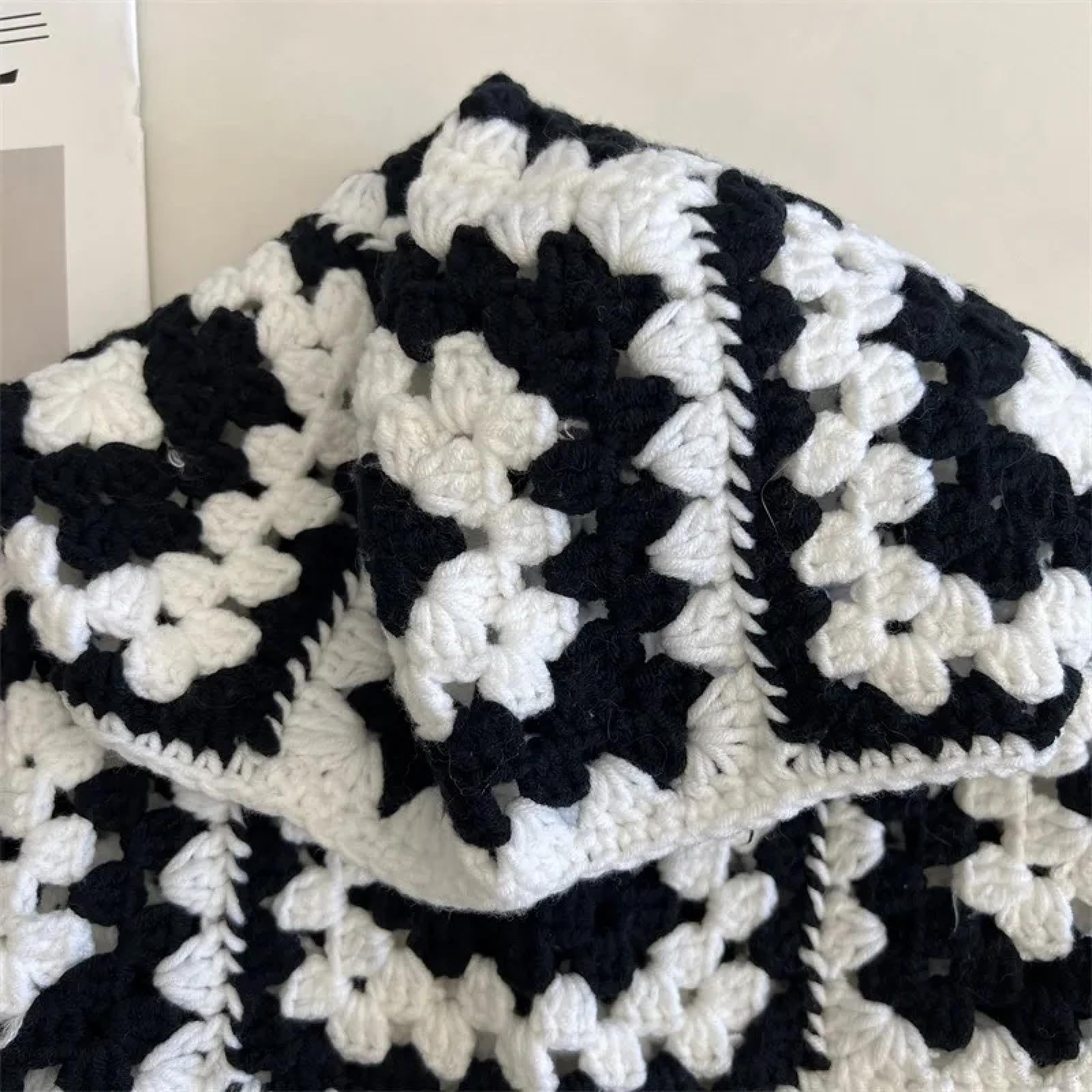 Czapki Czapki Skullies Beanies Czapka Beanie Czapka Kominiarka Czapka Zimowa Ręcznie Szydełkowana Czarna Biała Żakardowa Damska Ochrona uszu Ciepłe Czapki Pulower, Jak na zdjęciu, rozmiar uniwersalny