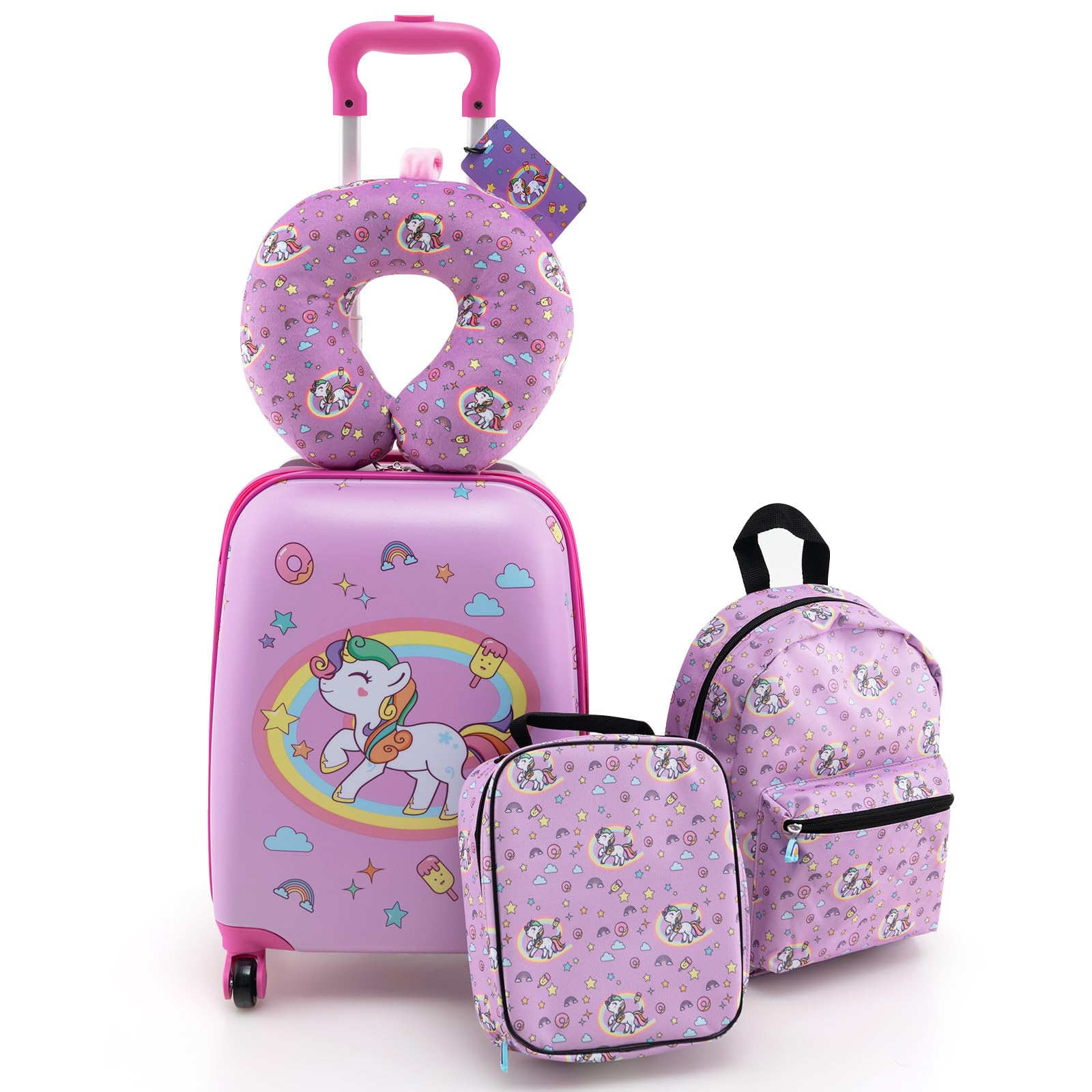 Valigie Trolley Valigia Unicorno Bambina Valigia Bambini Set