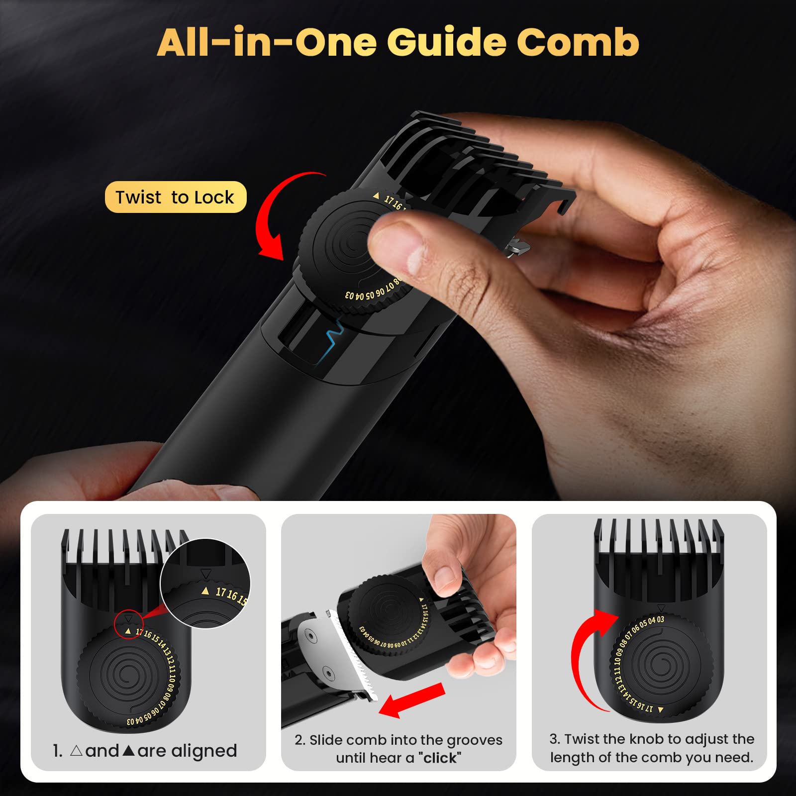 COSYLIFE - Trimmer per il corpo da uomo, include 2 testine di cambio rapido, rasoi elettrici per il corpo