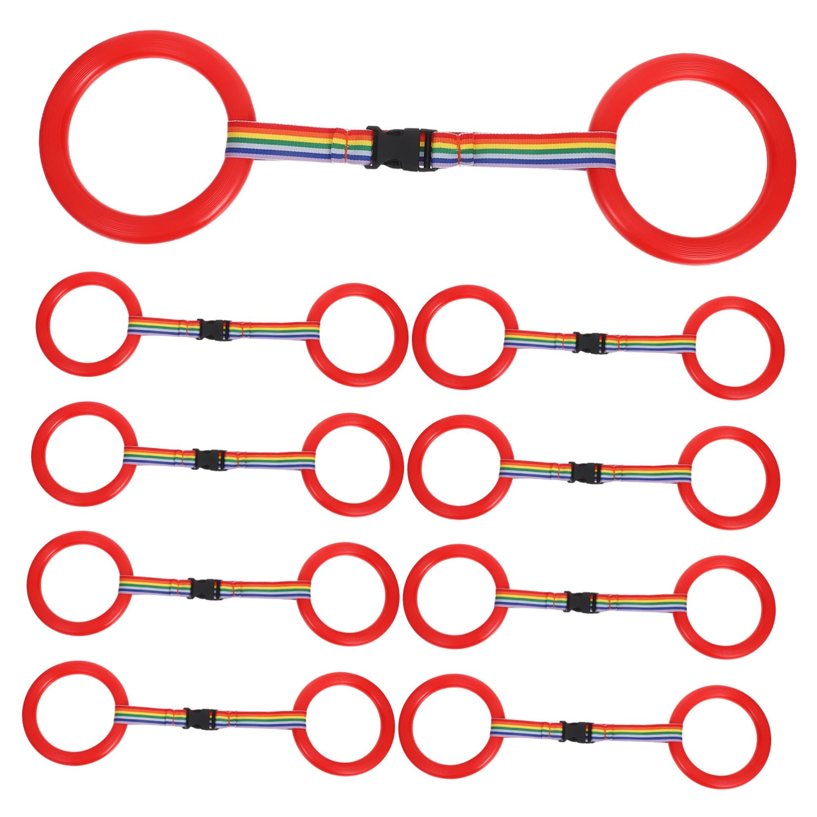 Pulsera de Seguridad Infantil 24 Anillas Roja para Niños Pequeños | Plástico y Tejido, Mecanismo de Liberación Rápida, Desmontable y Ligero, para Viajes y Salidas