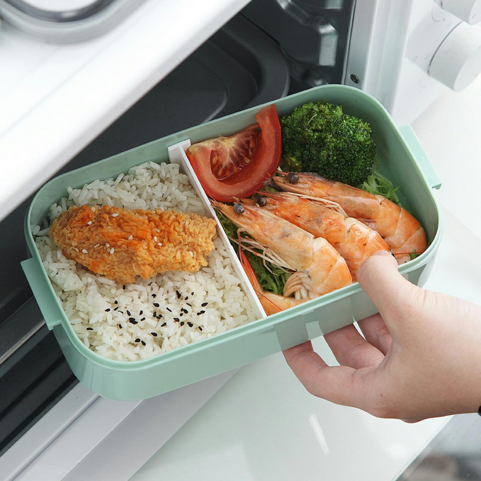 NOGRAX Boite Repas Boîte À Lunch En Acier Inoxydable Pour Adultes Kids School Office 1/2 Couches-Bleu 304-2