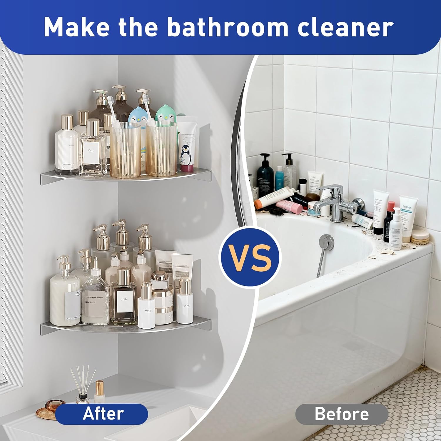 Corner Shower Shelves Load Capacity 40 Lbs 304 Stainless Steel Shelf for Shower Will Not Rust 8in Shower Corner Shelf Brushed Nickel Drilling Installation