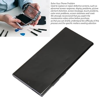 OLED Display Digitizer Screen Replacement for Note 10 Plus, 6.8 inch Display Digitizer LCD Screen Replacement Touch Assembly with Frame Repair Tools (N975U/F)