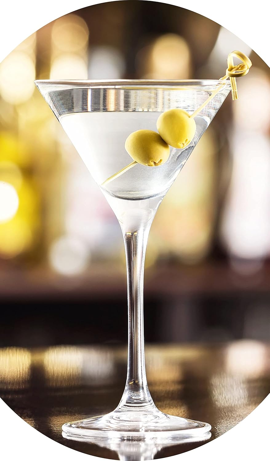 Topkapi Elite Martini Cassis Cocktail Glasses - Lead Free Crystal Glass Specifically Designed for Martini, Cassis Cocktail, 240ml (Pack of 6)