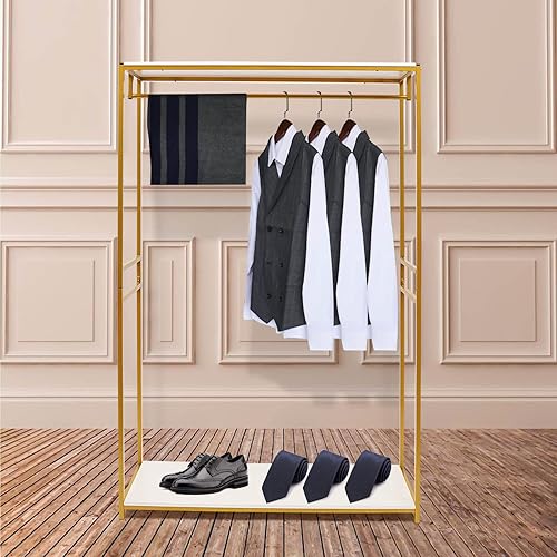 Miniatura 9 de Percheros de ropa modernos al por menor de alta resistencia,Estantes de almacenamiento de suspensión de tienda de ropa de metal,Estante de