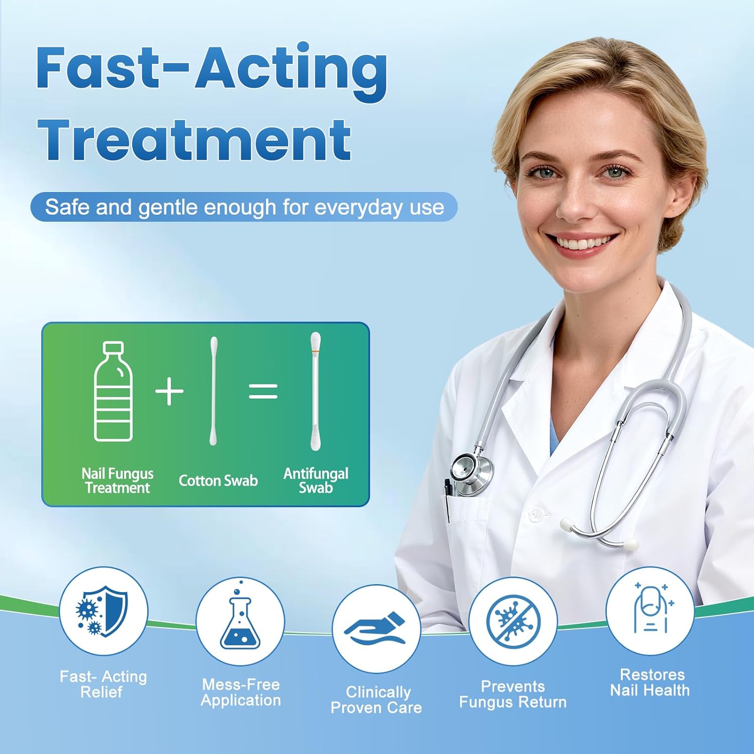 Fungal Nail Treatment Swabs–100 Ct, Extra Strength Toenail & Athlete’s Foot Fungus Treatment with 25% Undecylenic Acid, Damaged, Discolored & Thick Nails, Restores Healthy Nail Growth - Image 7