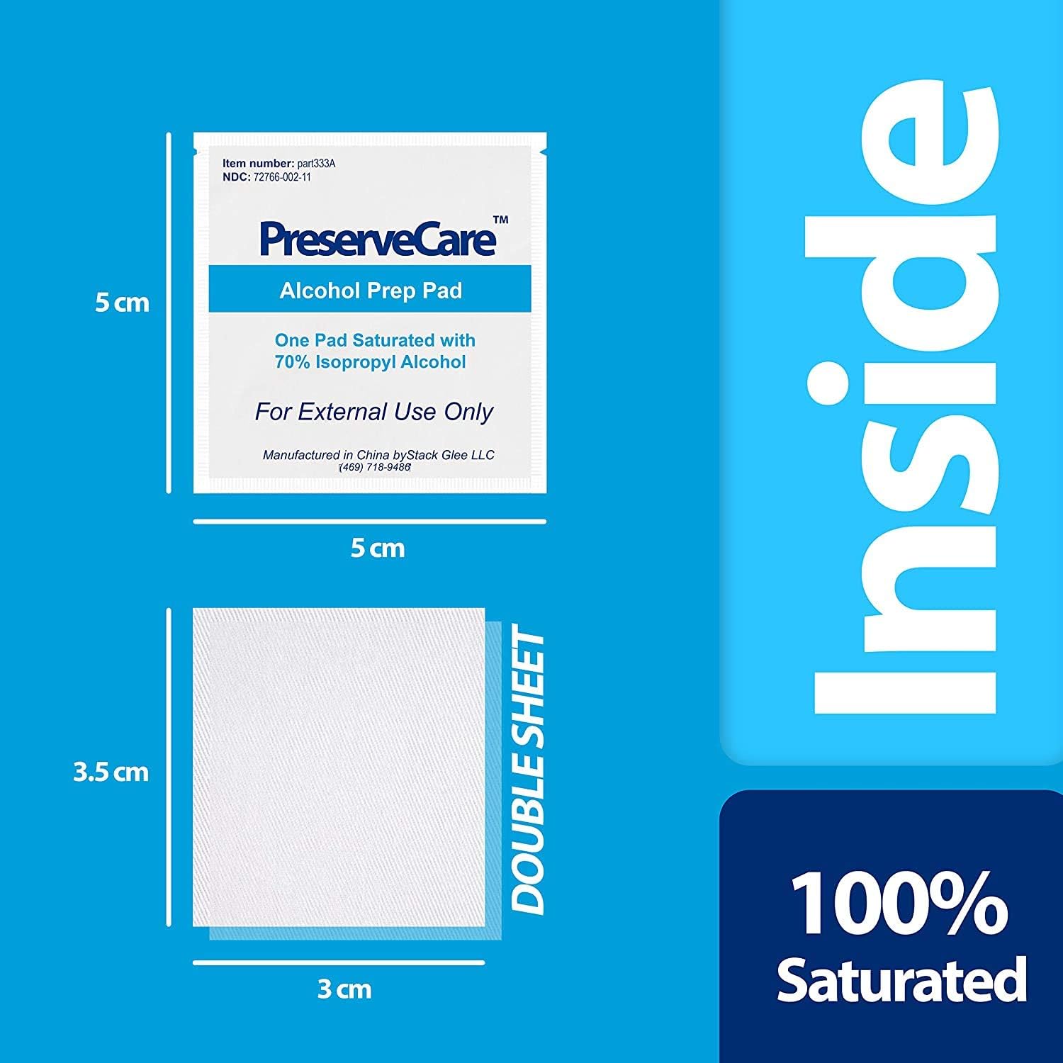Alcohol Wipes Alcohol Prep Pads Alcohol Wipes Individually Wrapped 2-Ply Alcohol Swabs - Box of 100 : Health & Household