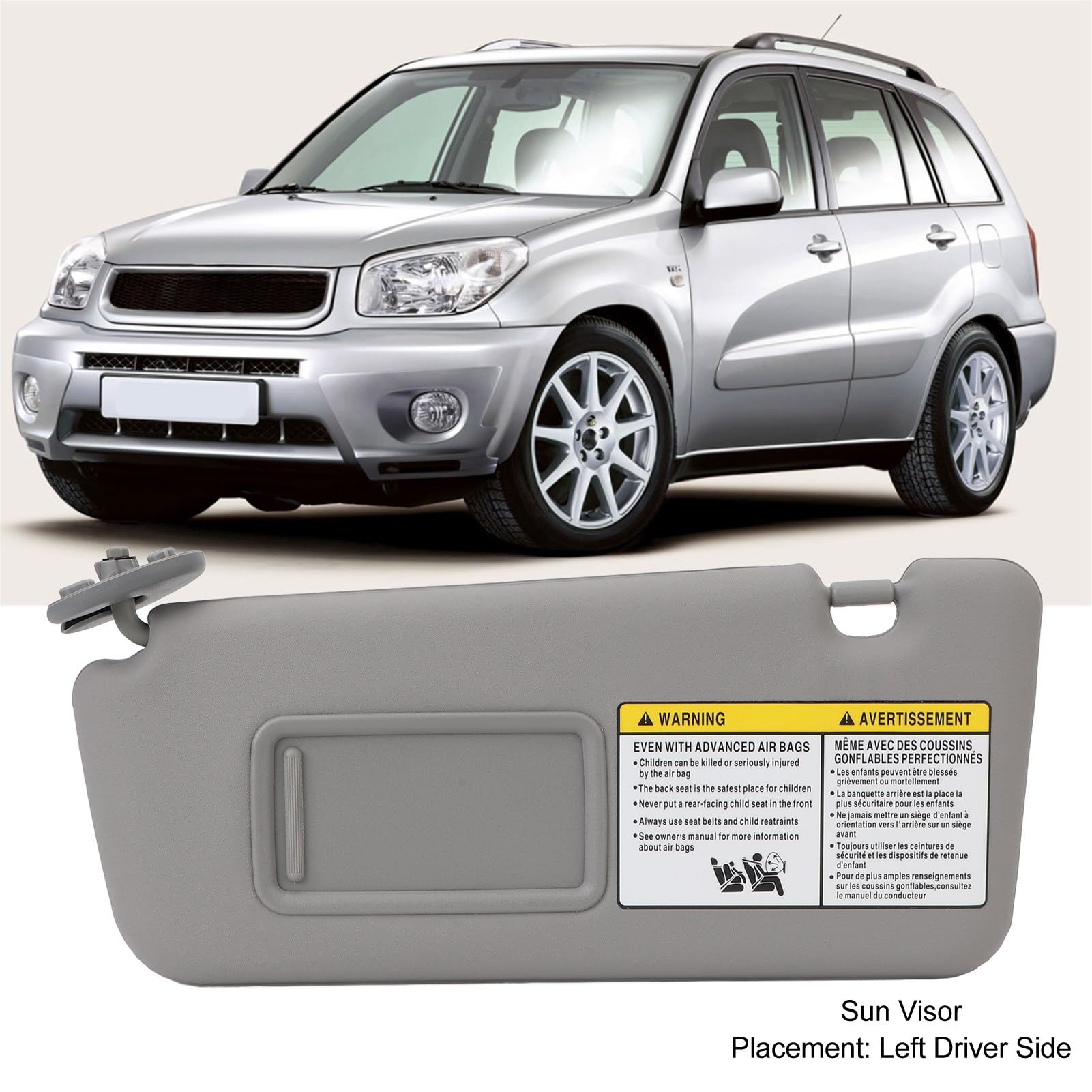 Visor Solaire 7432042420B0 CONDITEUR DE RÉDUCTEUR Gauche Obelle Sunvisor Multifonctionnelle avec Remplacement du Miroir DE Maquillage pour 2004 à 2005 Visor DE Voiture DE Voiture