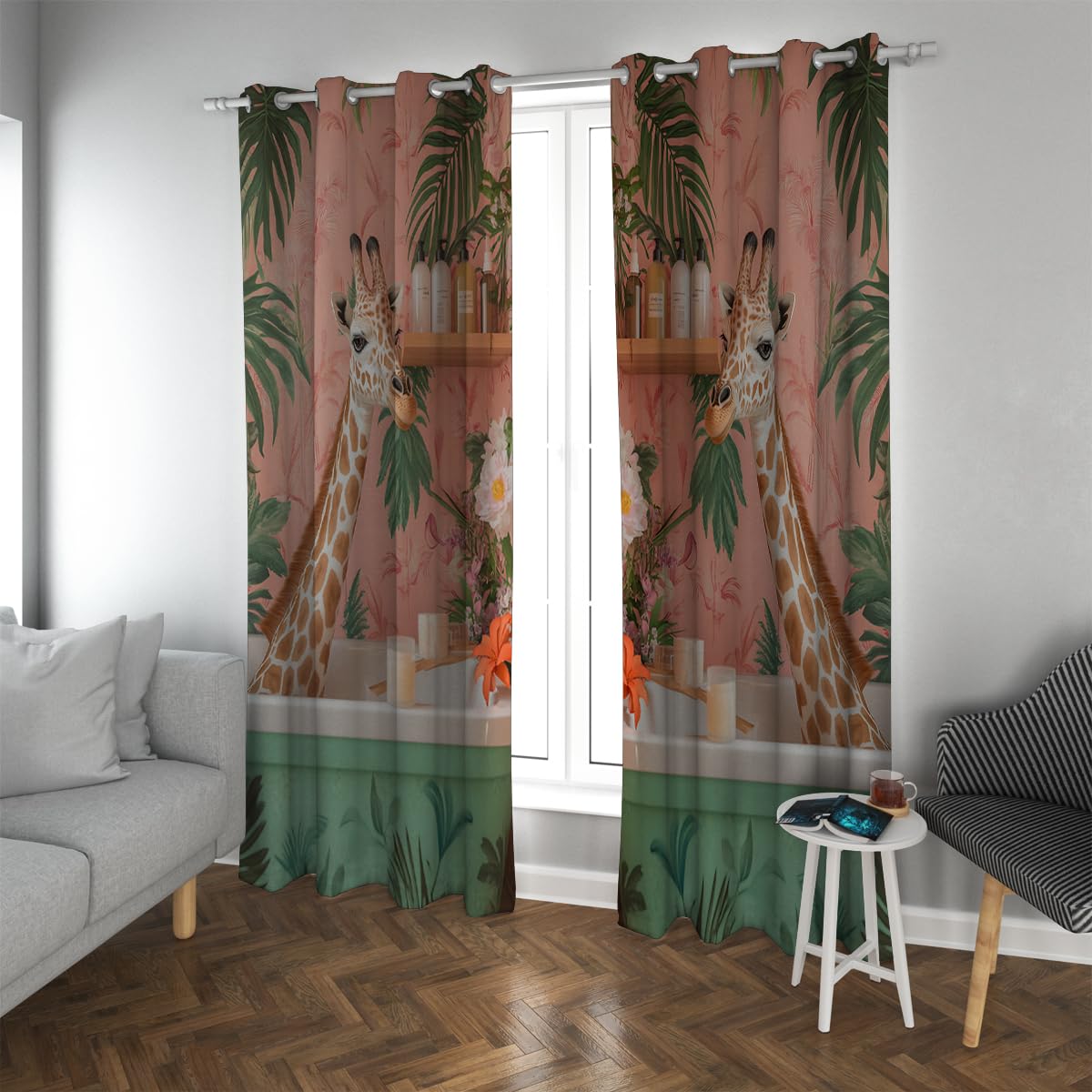 Rideaux thermiques à motifs de girafes pour une ambiance cosy