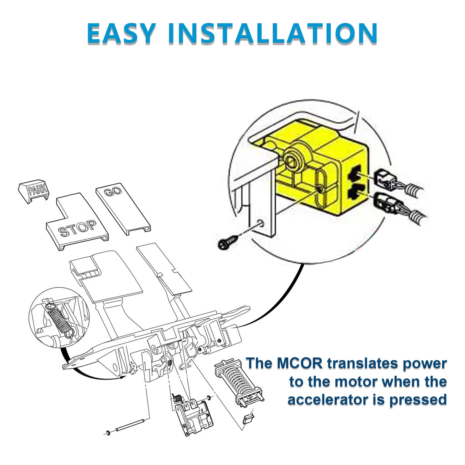 Mcor Potentiometer Beschleuniger für Club Car Precedent Golfwagen (2004–2011) ersetzt OEM#1033279–01