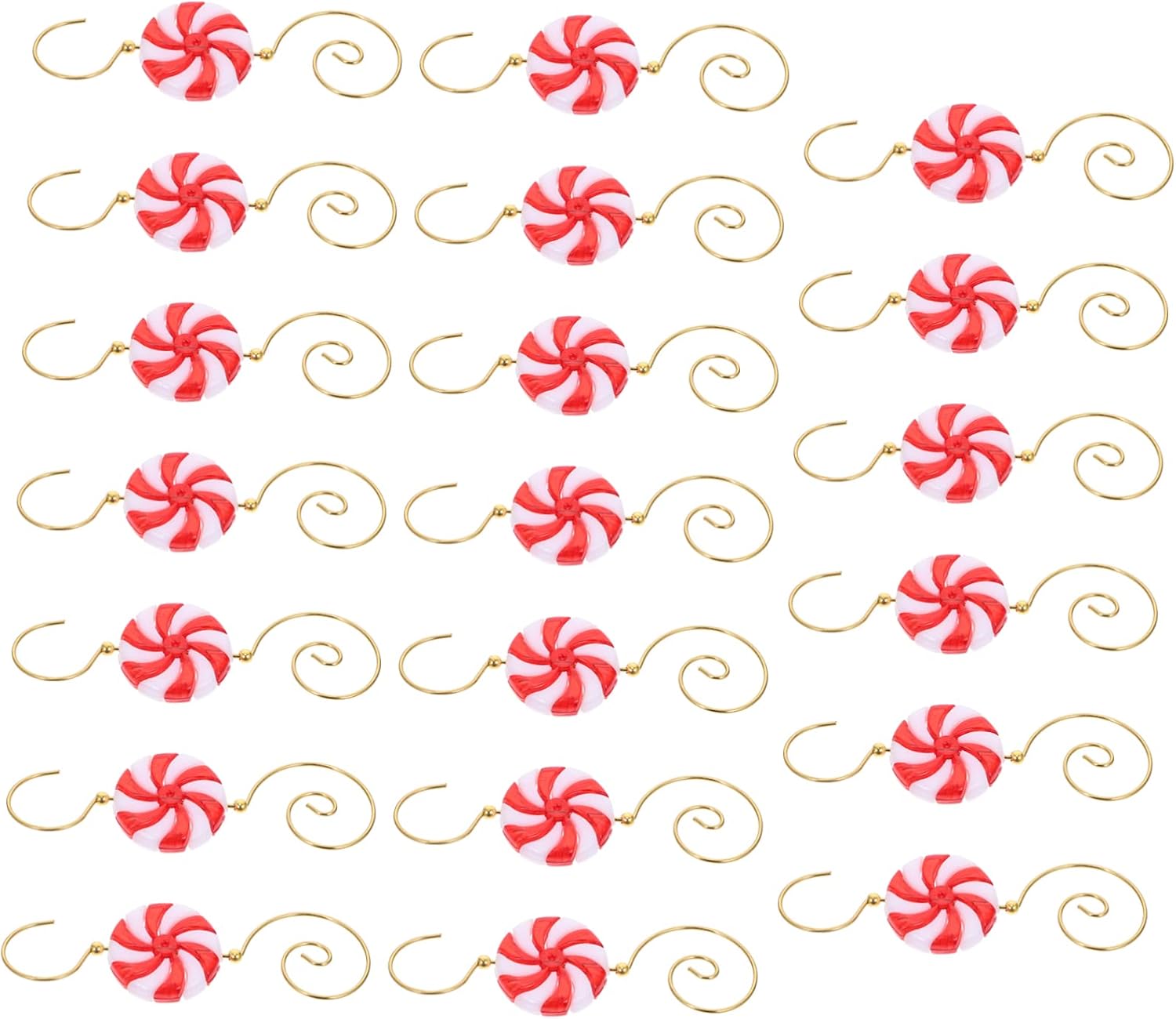 Ciieeo 20Pcs Decorative Christmas Hooks Creative Windmill Candy Shaped Pothooks for DIY Ornaments Easy to Install Reusable Xmas