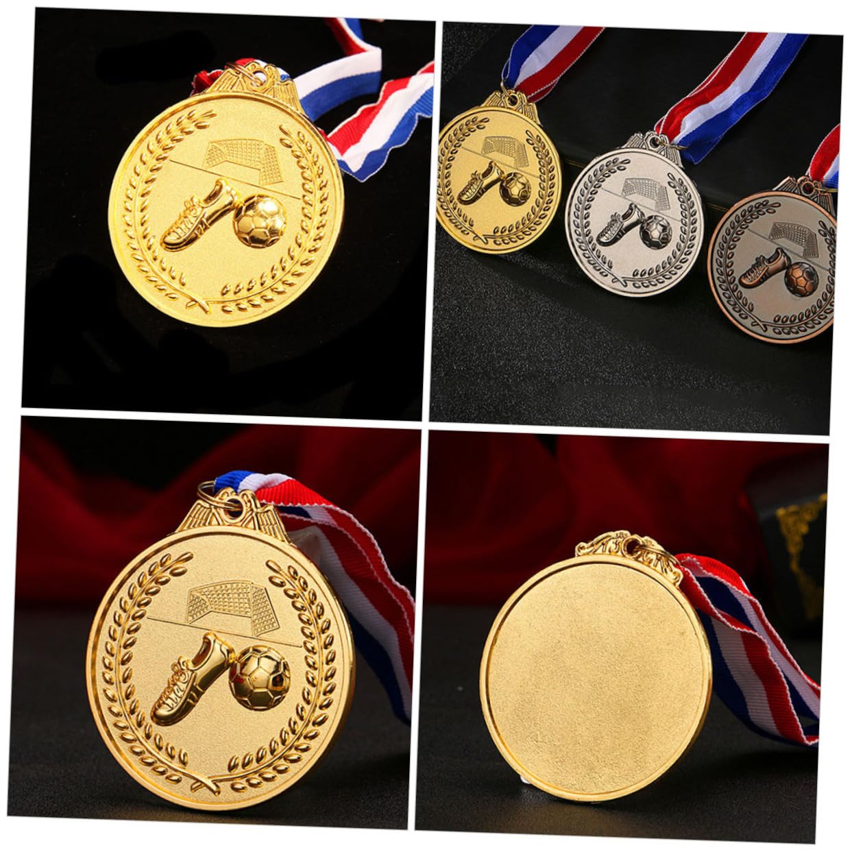 Toddmomy Medallas De Fútbol Metálicas Doradas Premios Deportivos Arcoíris para Competiciones Escolares