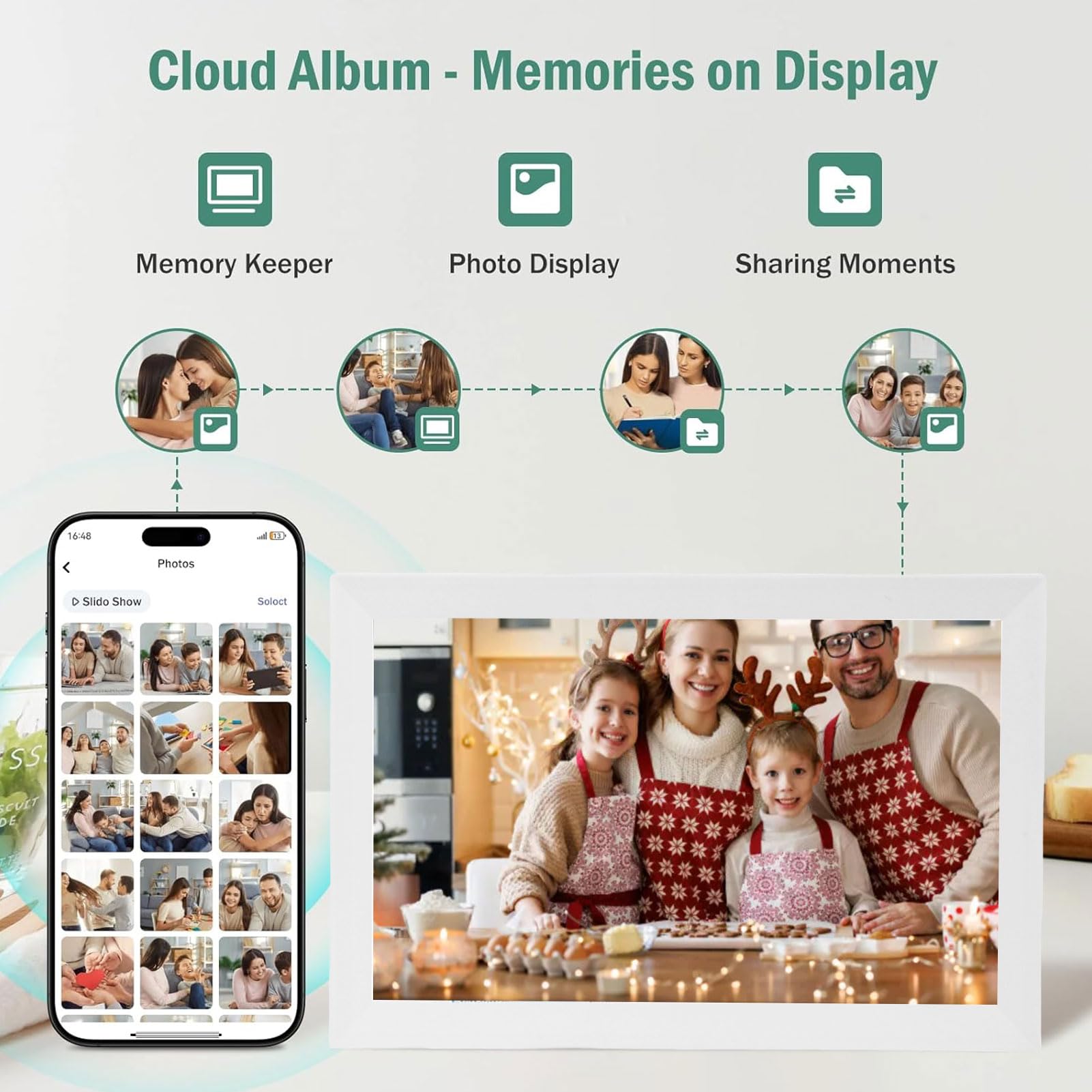 15,6 Zoll Smart Digital Kalender, 1080p HD Interactive Touchscreen Wall Calender WiFi Display Digital Bilder Frame Family Calender Planer mit App für Familienpläne (EU)