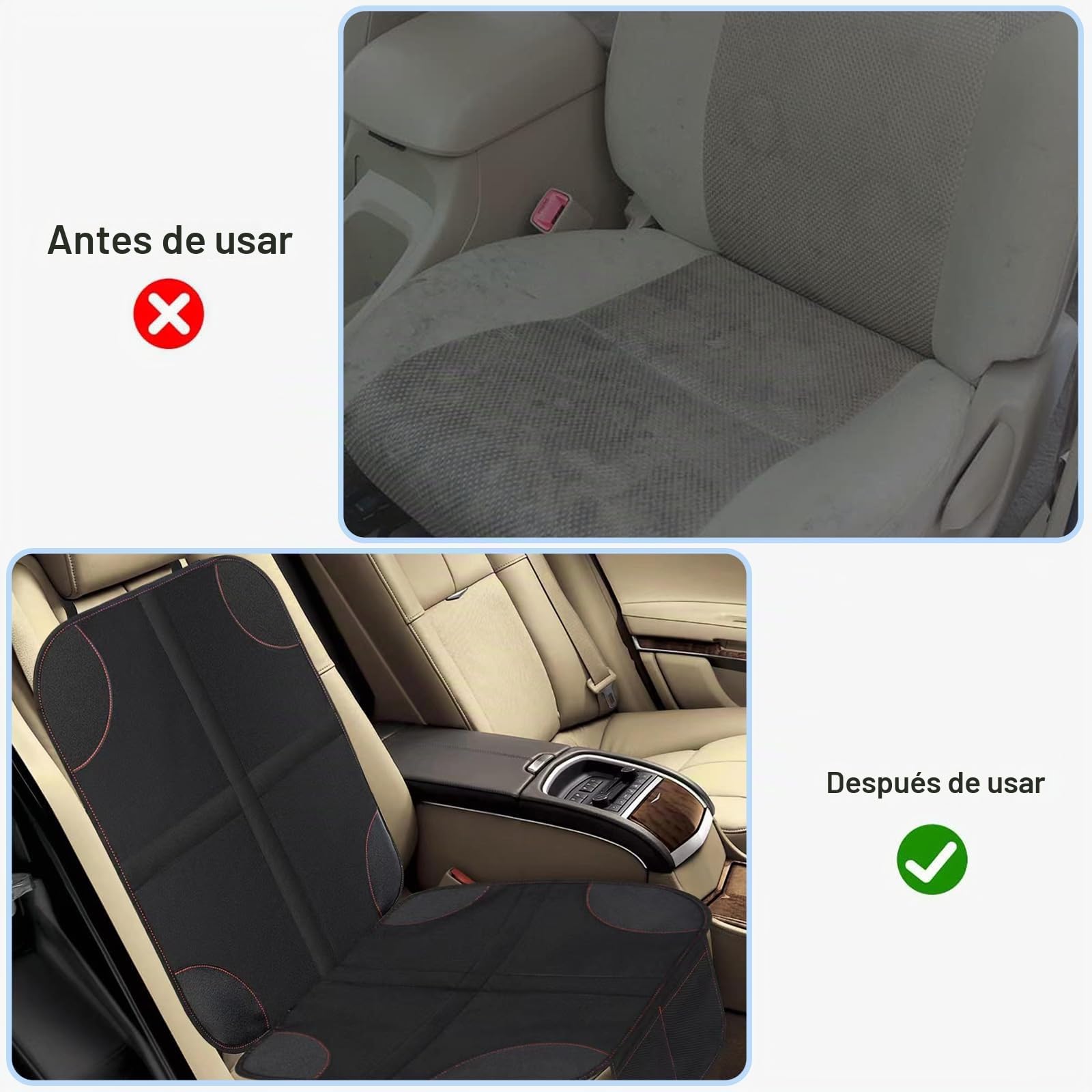 Nutabevr Protector Asiento Coche Niños Compatible Isofix con 2 Bolsillos de Almacenaje, Protectores Impermeables Desde Manchas y Daños, para SUV, Sedan