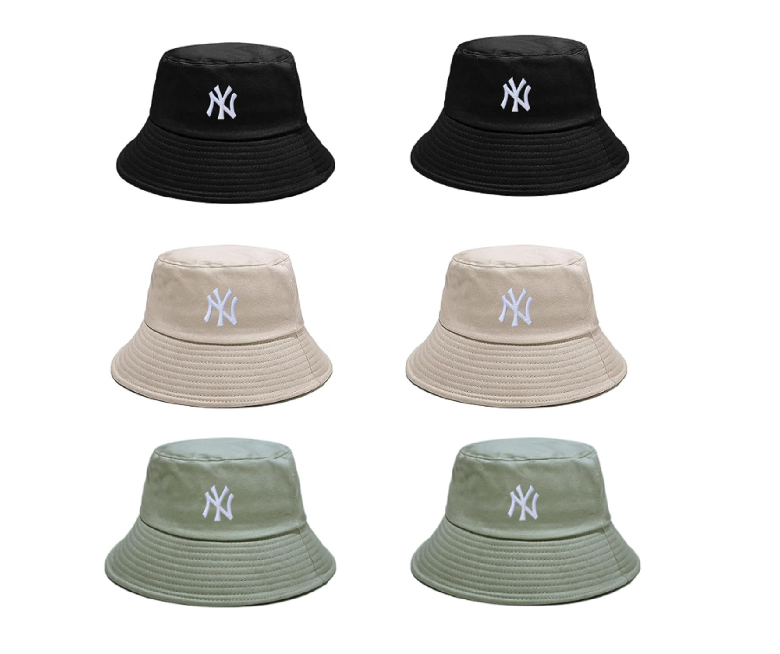 Ny Bucket Hat Unisex Cotton Summer Hat Travel Bucket Hat Beach Sun Hat Outdoor Cap for Men and Women Hat Black White hat Cow hat and More Colors