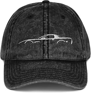 JG Infinite Sports car 'Vette C5 Silhouette Outline 5th Gen Vette Owner Gift Vintage Cotton Twill Cap Dad Hat Black