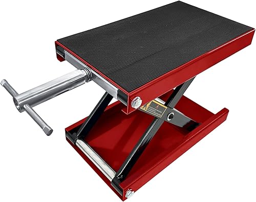 Gato de motocicleta, altura ajustable de 3.5 a 15 pulgadas, soporte central de tijera, capacidad de 1100 libras, para reparación de bicicletas,