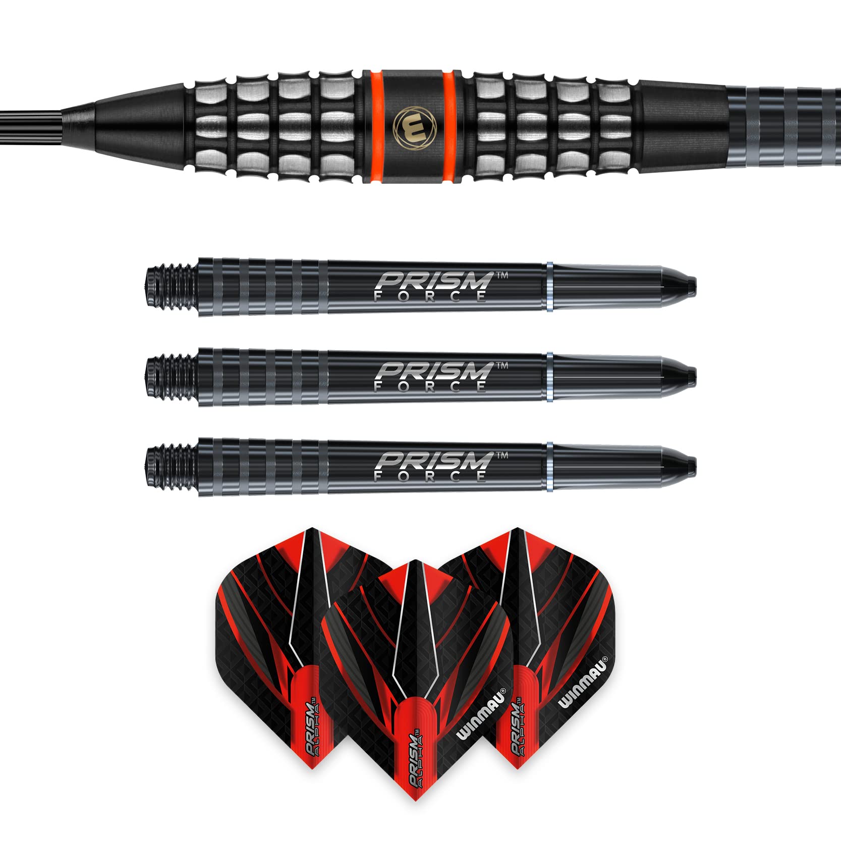 WINMAU Sicario zestaw rzutek 90% wolframu z lotkami i łodygami (trzonki), dwa style – sterowanie chwytem klastra