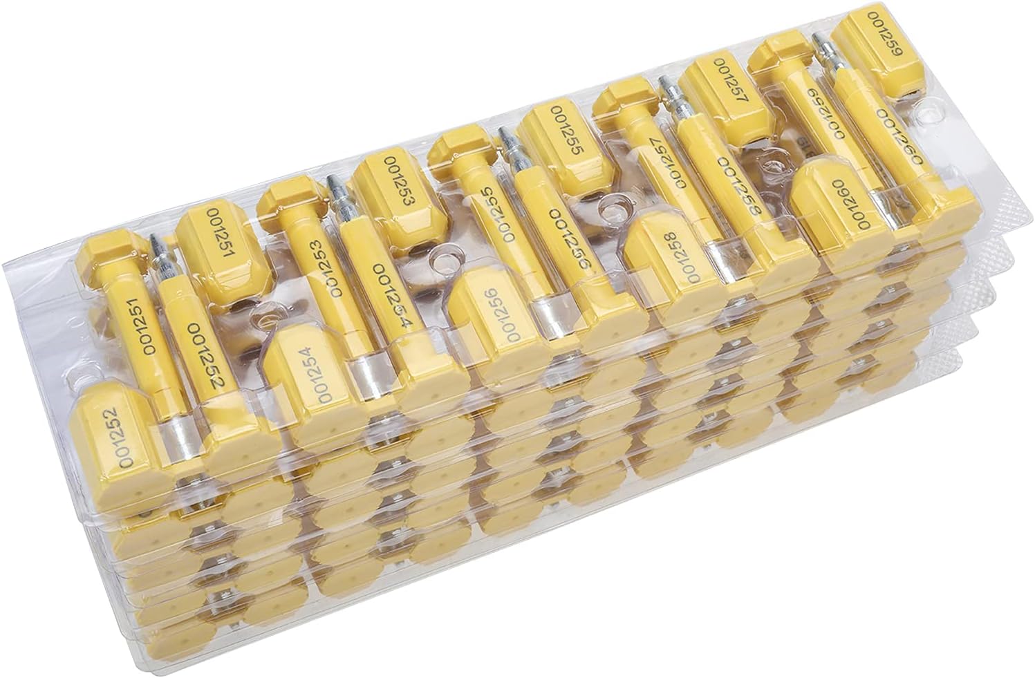 YaeMarine 100-Pack Bolt Seal Shipping Seal with Print Progressive Numbering for Cargo Containers and Truck Trailers, Cargo Container Seals