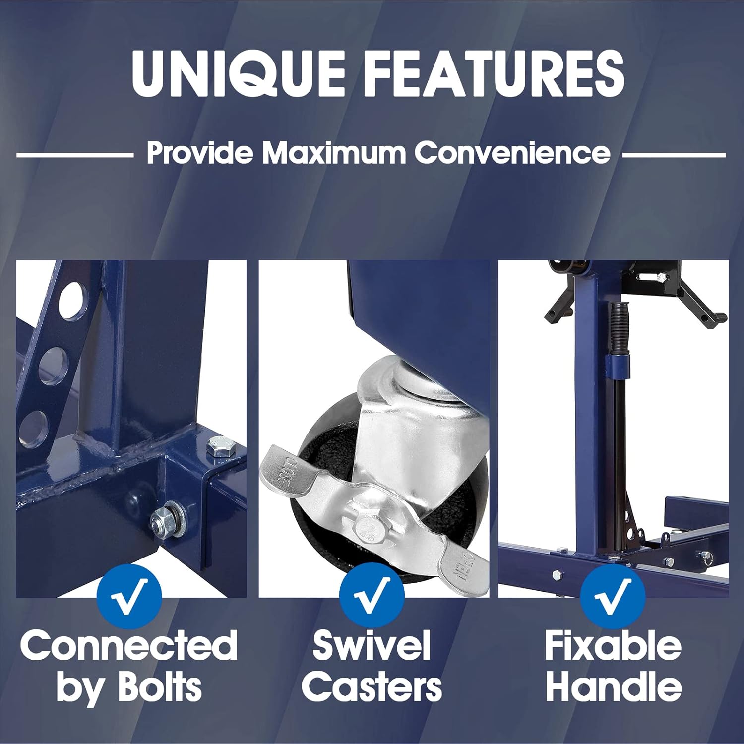 BIG RED AT26801UR Torin Steel Rotating Engine Stand with 360 Degree Rotating Head and Folding Frame, 3/4 Ton (1,500 lb), Blue