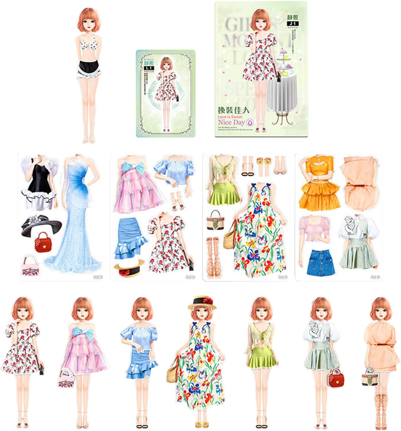 Paper Girl Doll, Princess Magnetic Paper Doll Book, Educational Pretend Play Activity Toy - for Travel, Car, Road Trip, Airplane, Outdoor