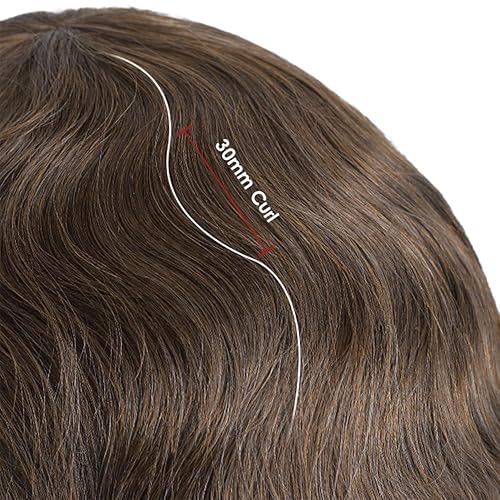 Miniatura 5 de Lordhair Toupee para hombres con cabello humano 100% europeo 8x10 pulgadas para hombres 0.002 in sistema de cabello de piel súper fina todo V-looped