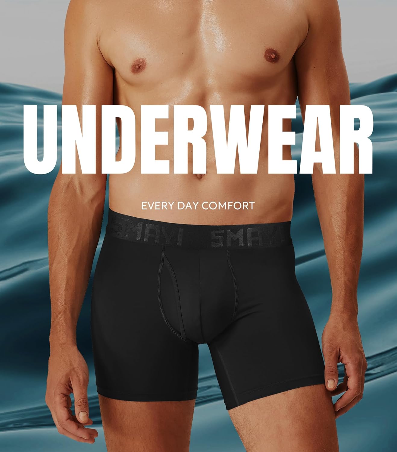 5Mayi Men's Boxer Briefs Fly Front with Pouch Athletic Mens Underwear Performance Boxer Briefs for Men Pack - Image 2