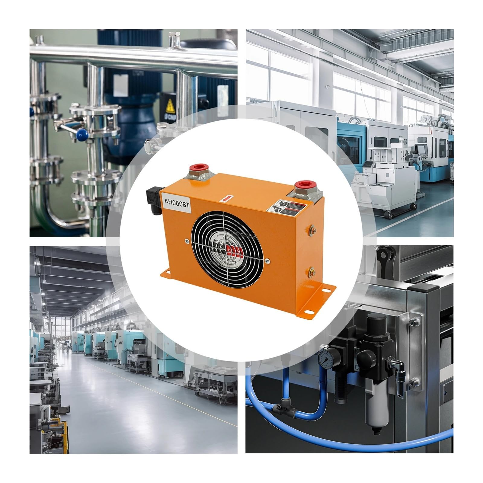 AH0608T 0L/Min 2300Kcal/H Radiatore dell'olio idraulico, Radiatore dell'olio motore interamente in rame, Radiatore compatto for impianto idraulico e lubrificazione Sostituzione
