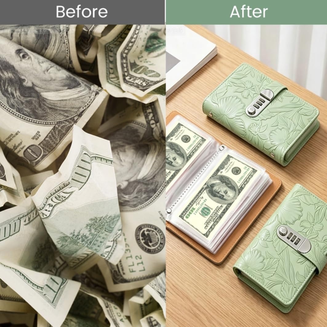 100 buste per sfide di risparmio, con buste, raccoglitore per raggiungere con successo i tuoi obiettivi di risparmio (verde-B)