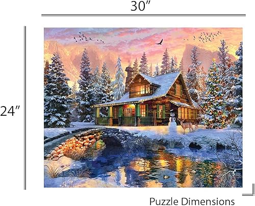 Miniatura 3 de Springbok - Navidad de las Montañas Rocosas - Rompecabezas de 1000 piezas - Cabaña en el bosque enclavado en las montañas