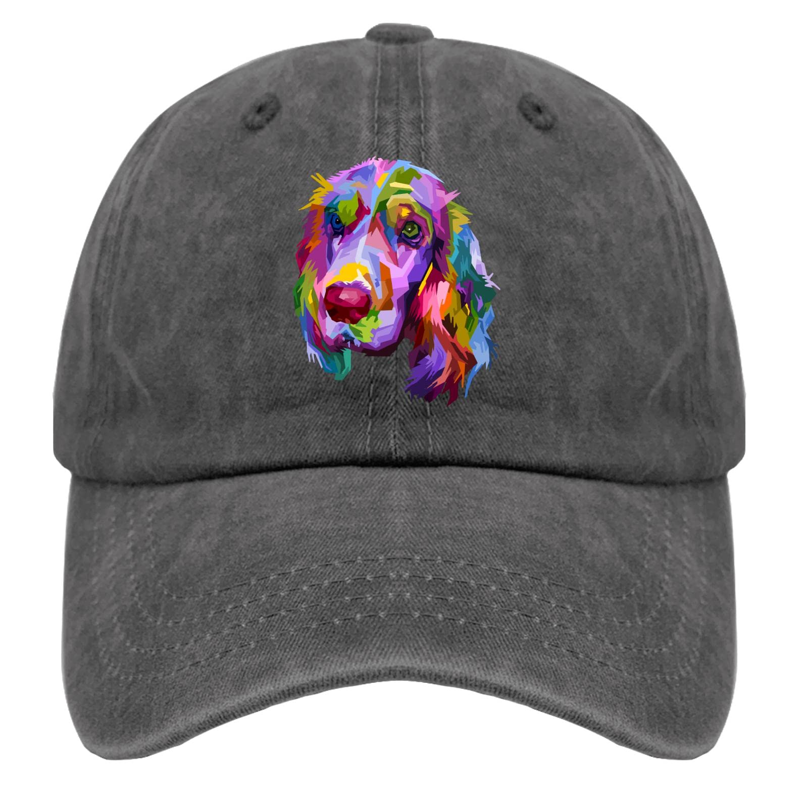 Tkpa Mol Unisex Pigment Black Baseball Caps Cocker Spaniel Dog Trucker Caps For Men Fashion Washed Cotton Adjustable