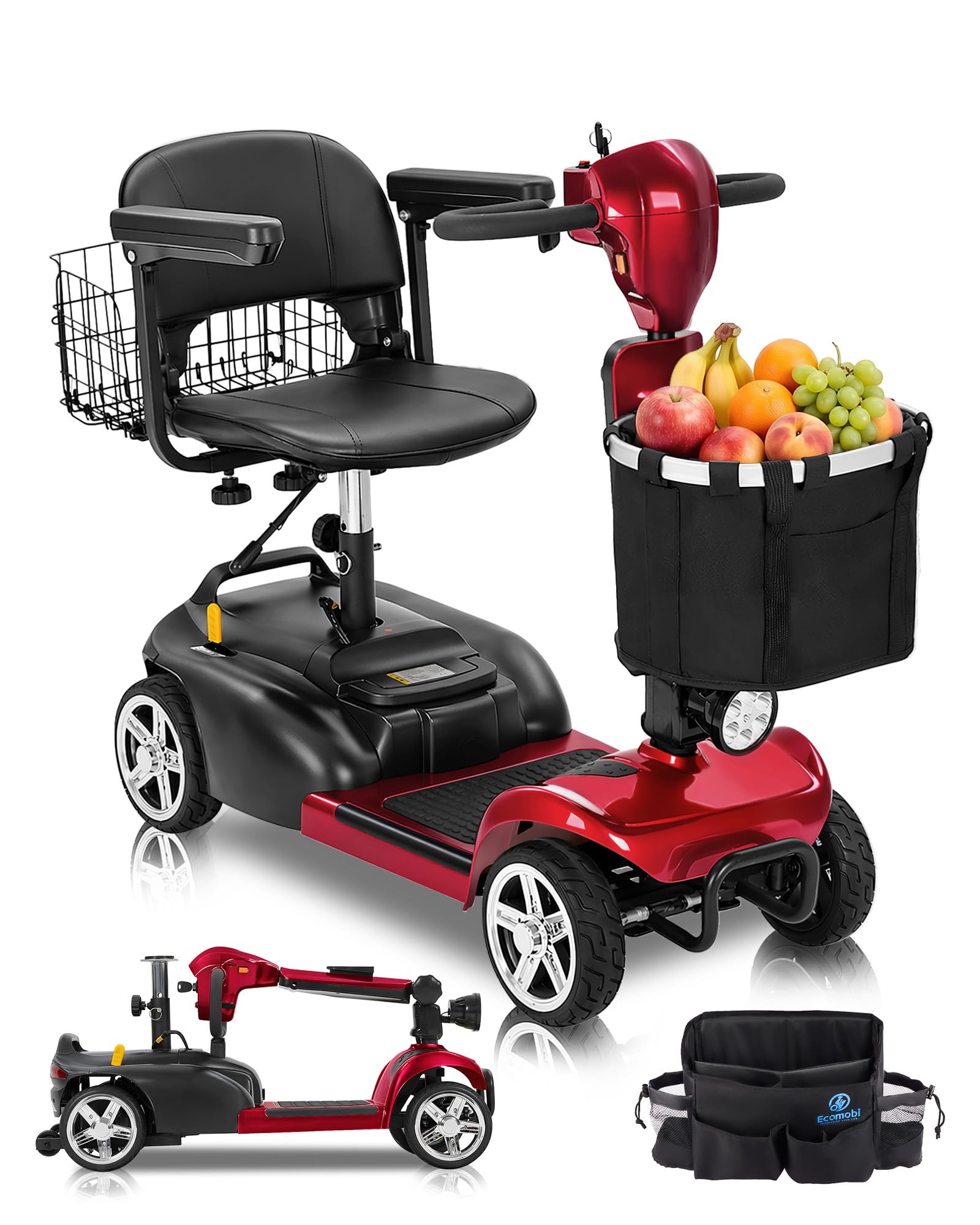 Ecomobi 20-45 Miles Mobility Scooter for Seniors & Adults