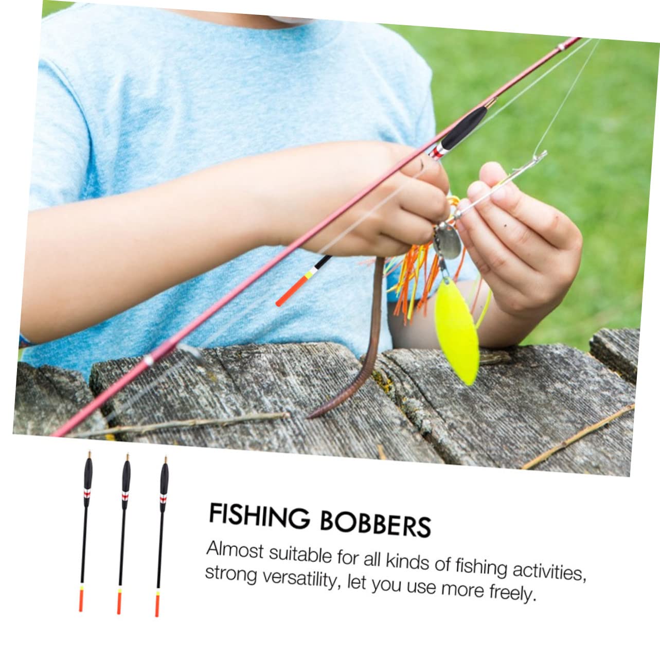 SUPVOX 2 Set - Durevole Attrezzatura da Pesca in Legno Galleggiante per Gli Appassionati di Attrezzatura da Pesca 12 Pezzi * 2
