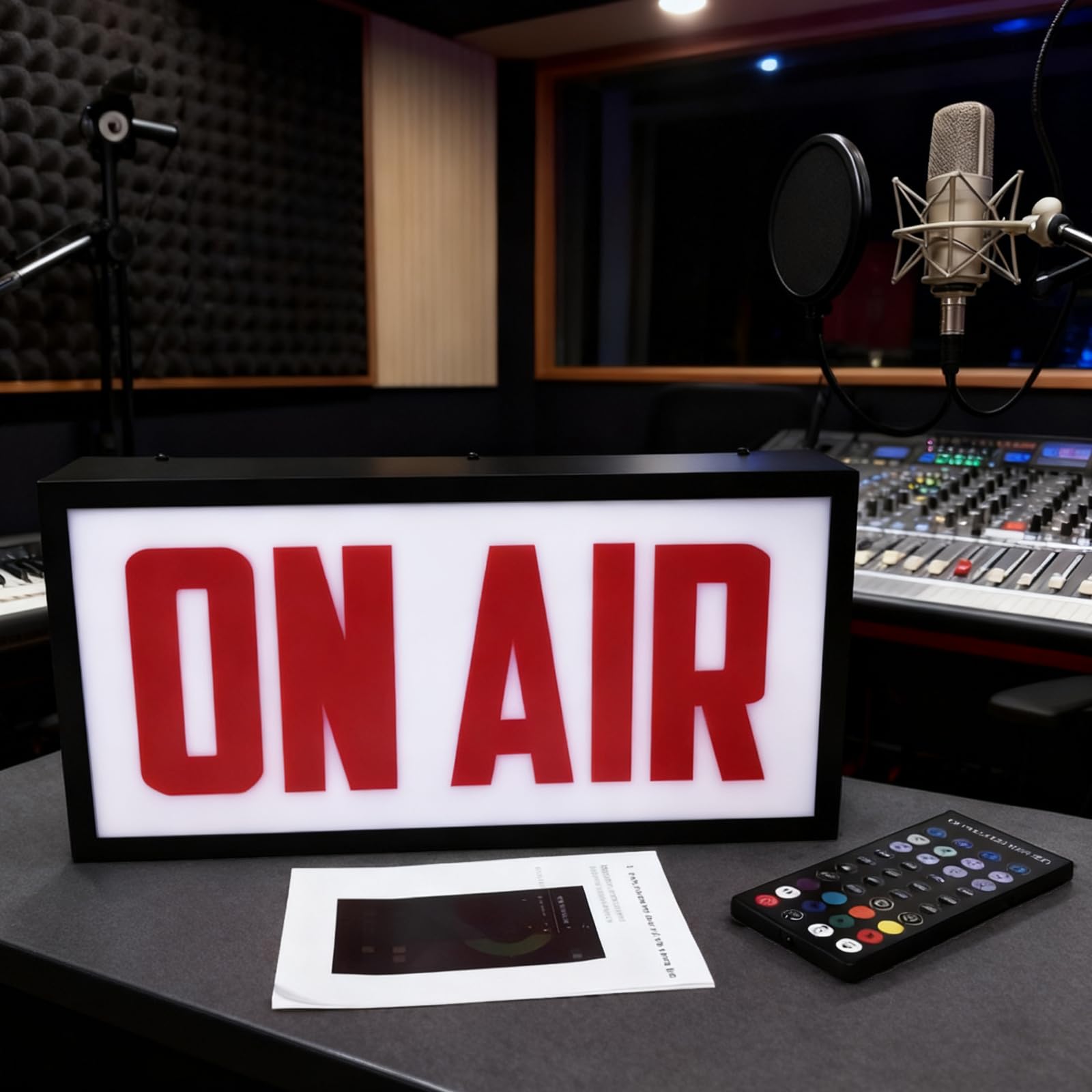 On Air LED-Schilderleuchte mit leuchtend rot leuchtendem Licht, viele Beleuchtungsmodi, kabelloser Fernbedienungsschalter, für Streaming, Gaming, YouTube, Podcast-Studios, Inhaltsersteller