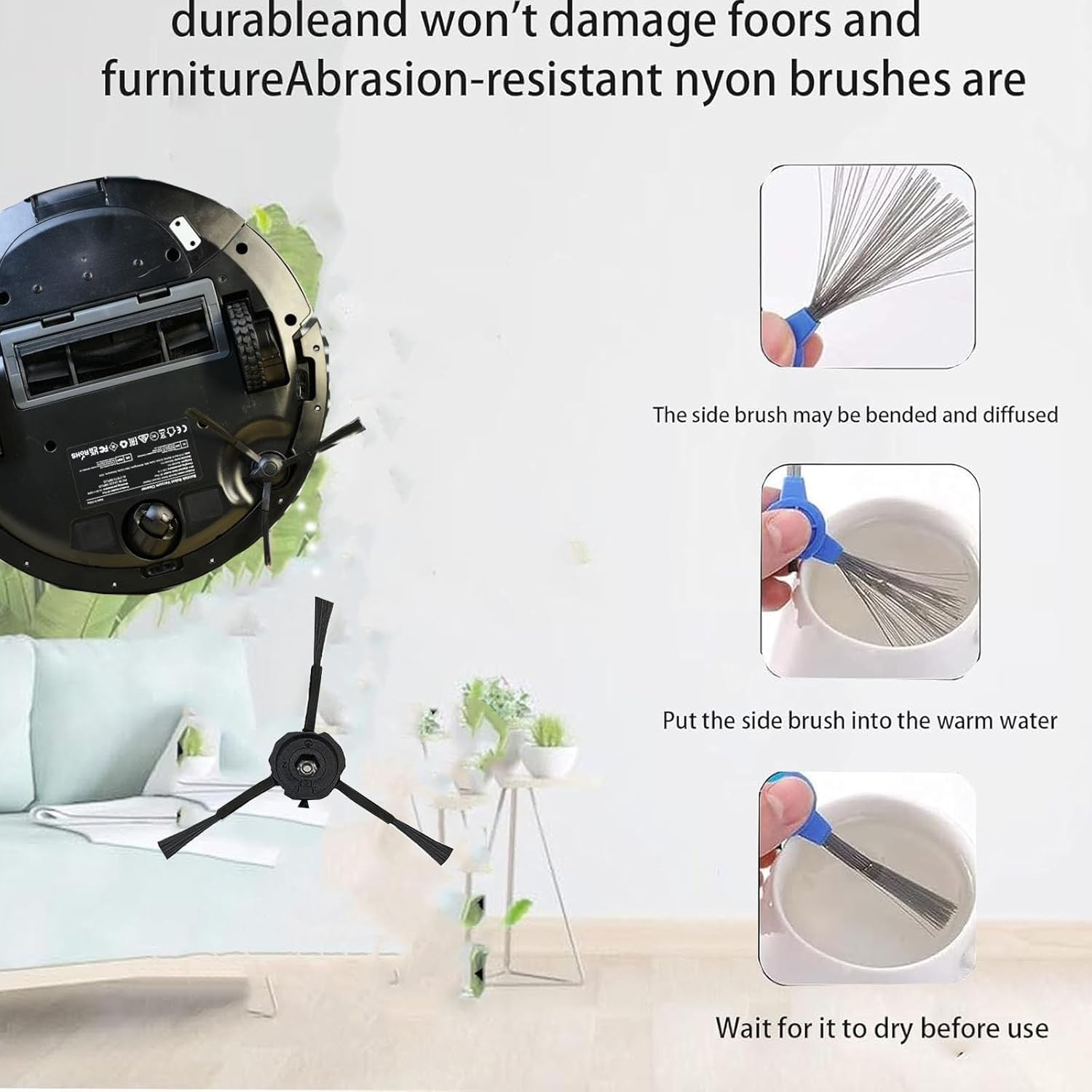 Replacement Parts For 360 Botslab S8 Plus: Botslab S8 Plus Vacuum Cleaner 13Pcs Accessories kit, 1 Main Brush 3 Filters Brush 3 Side Brushes 3 Mop Cloths 3 Dust Bags