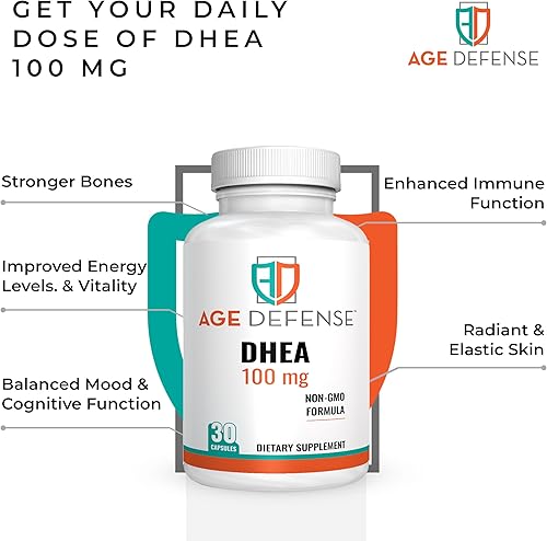 Miniatura 5 de Cápsulas DHEA - Suplementos de DHEA - Apoyo de energía natural y apoyo inmunológico - Apoya la vitalidad, la elasticidad de la piel y el bienestar