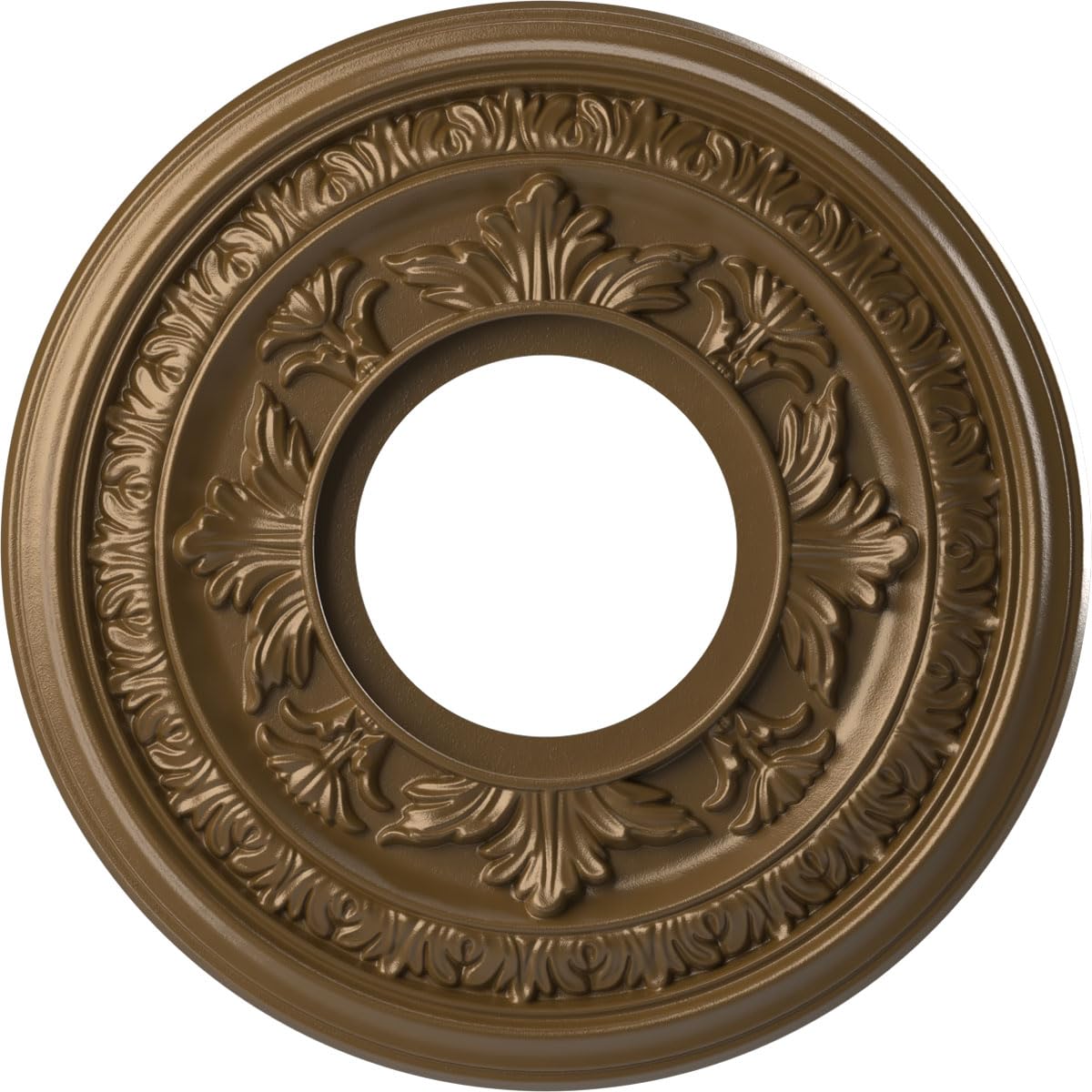 Ekena Millwork CMP10BACCB Baltimore Thermoformed PVC Ceiling Medallion (Fits Canopies up to 4 1/4"), 10"OD x 3 1/2"ID x 3/4"P, Metallic Champagne Bronze