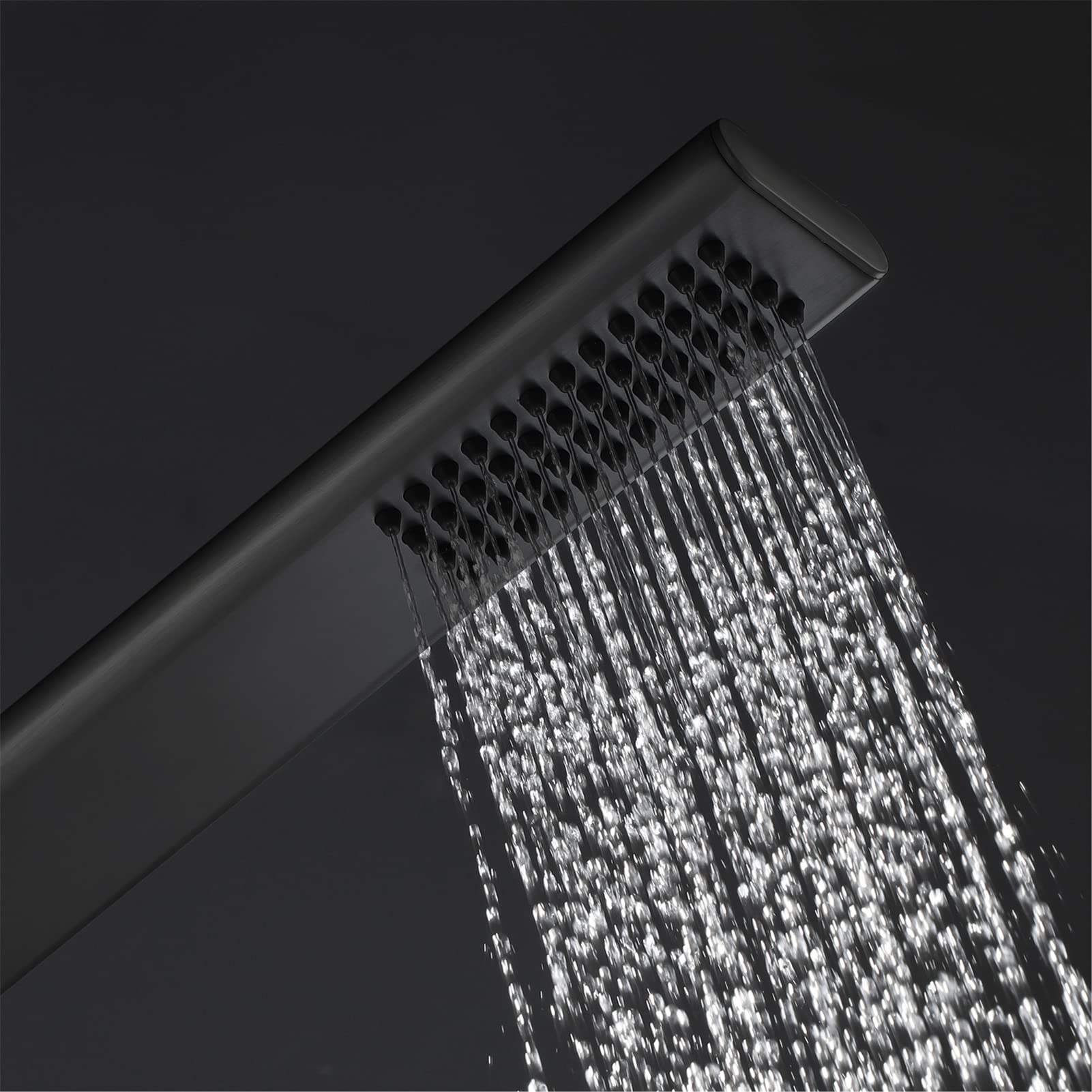 Cabezal de ducha de mano de alta presión con barra deslizante, kit de ducha montado en la pared, soporte ajustable y manguera, sistema de ducha al aire libre, acabado negro moderno