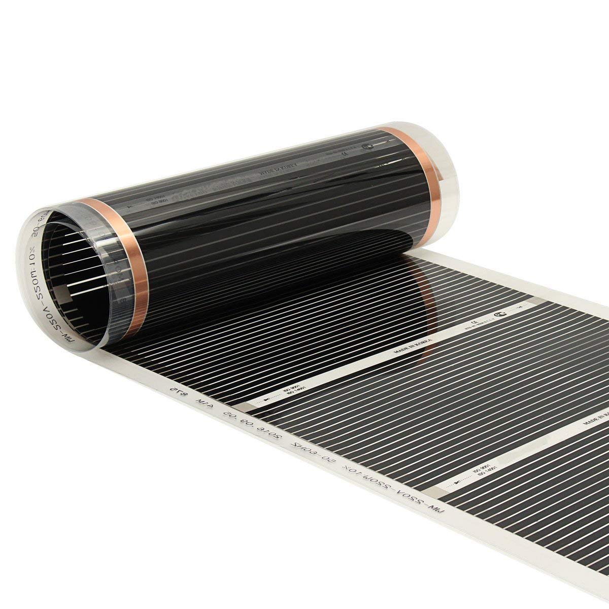 80Cm 2M / 3M / 4M 220V Infrarrojo Lejano Suelo Radiante Película De Vinilo Cristal Fibra De Carbono Suelo Radiante Película De Calentamiento - 2M