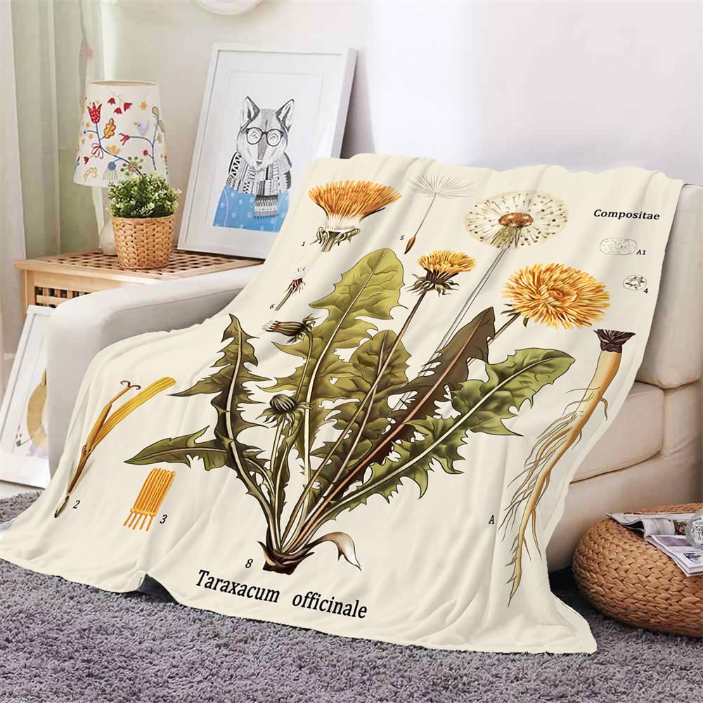 ENEN Super Ultra Soft Flannel Fleece Blanket Throw Fluffy Warm Cozy Flannel Microfiber Travel Blanket for Bed and Sofa Lightweight Throw Fit All Season (150x130,Dandelion)