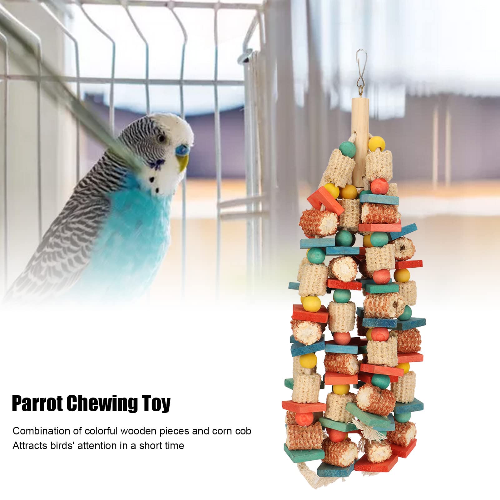 2 St¨¹ck/Set Papageienspielzeug,Langlebige Baumst?mme und Maiskolben,Vogelspielzeug,Buntes Vogelspielzeug Zum Aufh?ngen,Sicherheits Papageienspielzeug