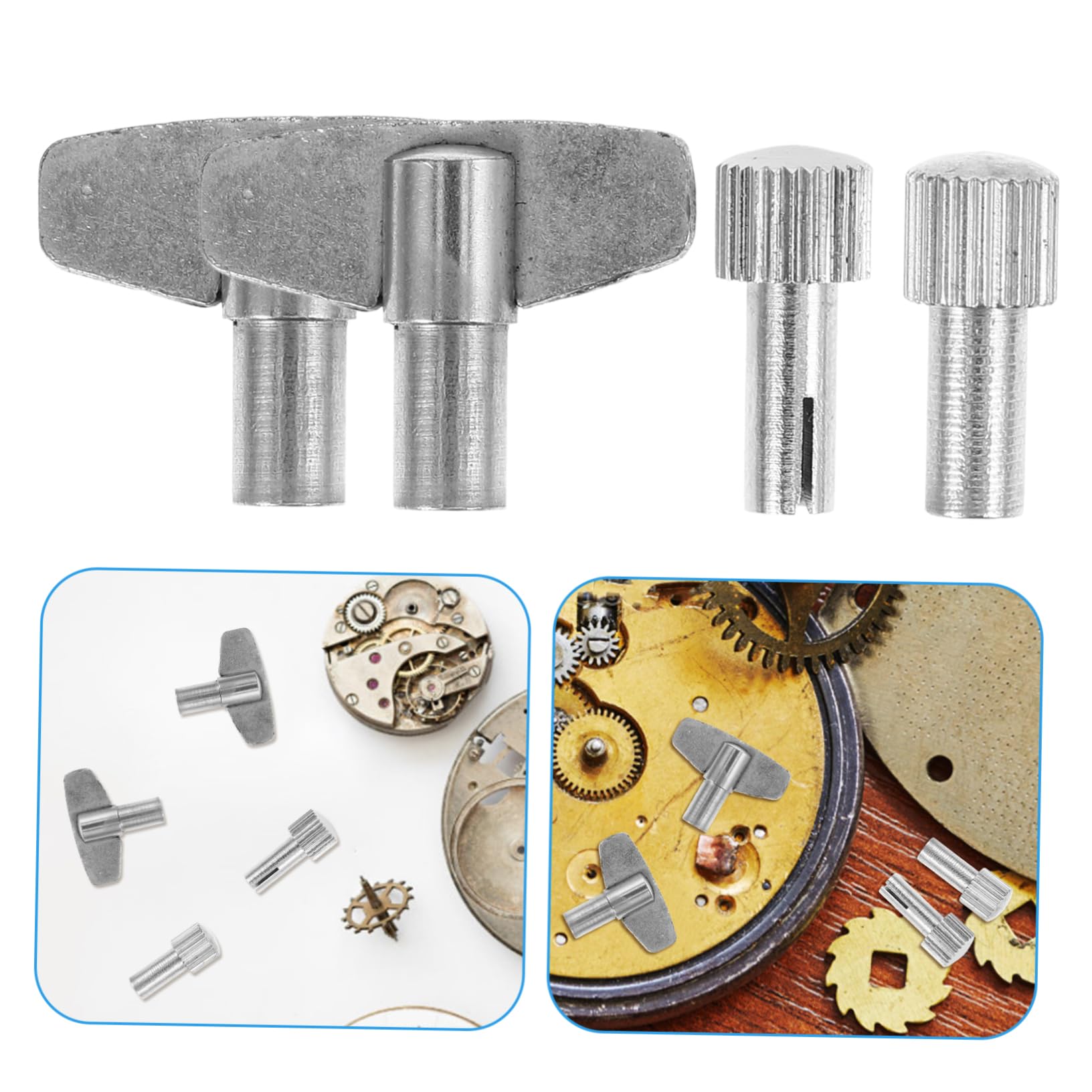 Amosfun 5 Juegos Accesorios Para Despertadores Mecánicos. Un Accesorios Reloj De Perillas Herramienta Llaves De Cuerda Del Reloj Bobinados De Relojes Profesionales Metal