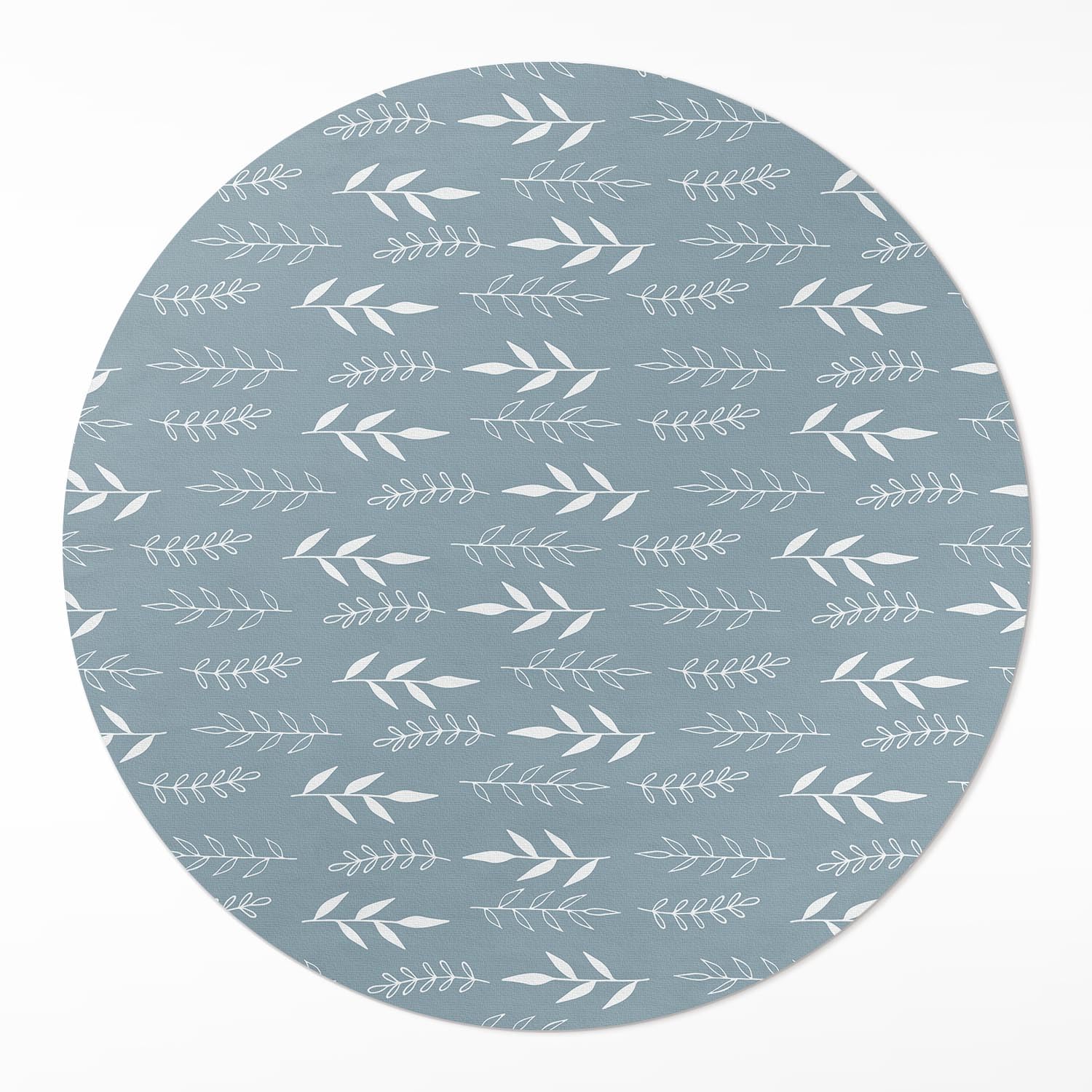 Tapis Vinyle Rond ø100 cm Brindilles et Feuilles pour Cuisine et Salon