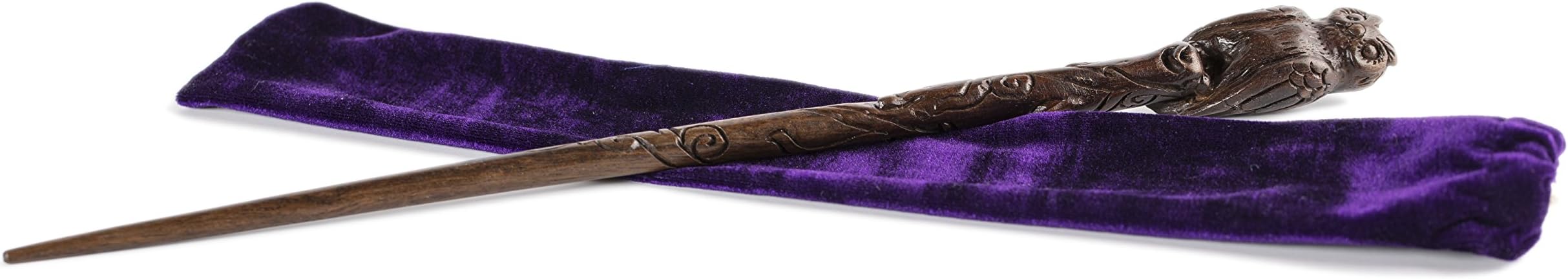 Fine Handcrafted Solid Wood Magic Wand for Witches and Wizards, The Night Owl Brown