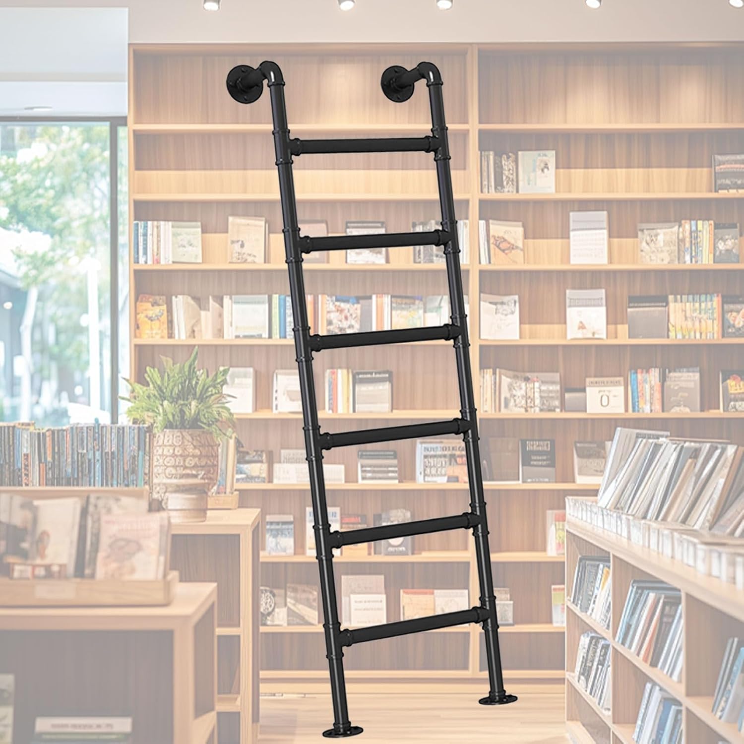 Egress Ladder 4-10 Step Basement Window Well Egress Ladder, 330LBS Load Capacity Metal Step Ladders for Loft Climbing Ladders for High Bed Library Outside Deck RV(105cm/41in)