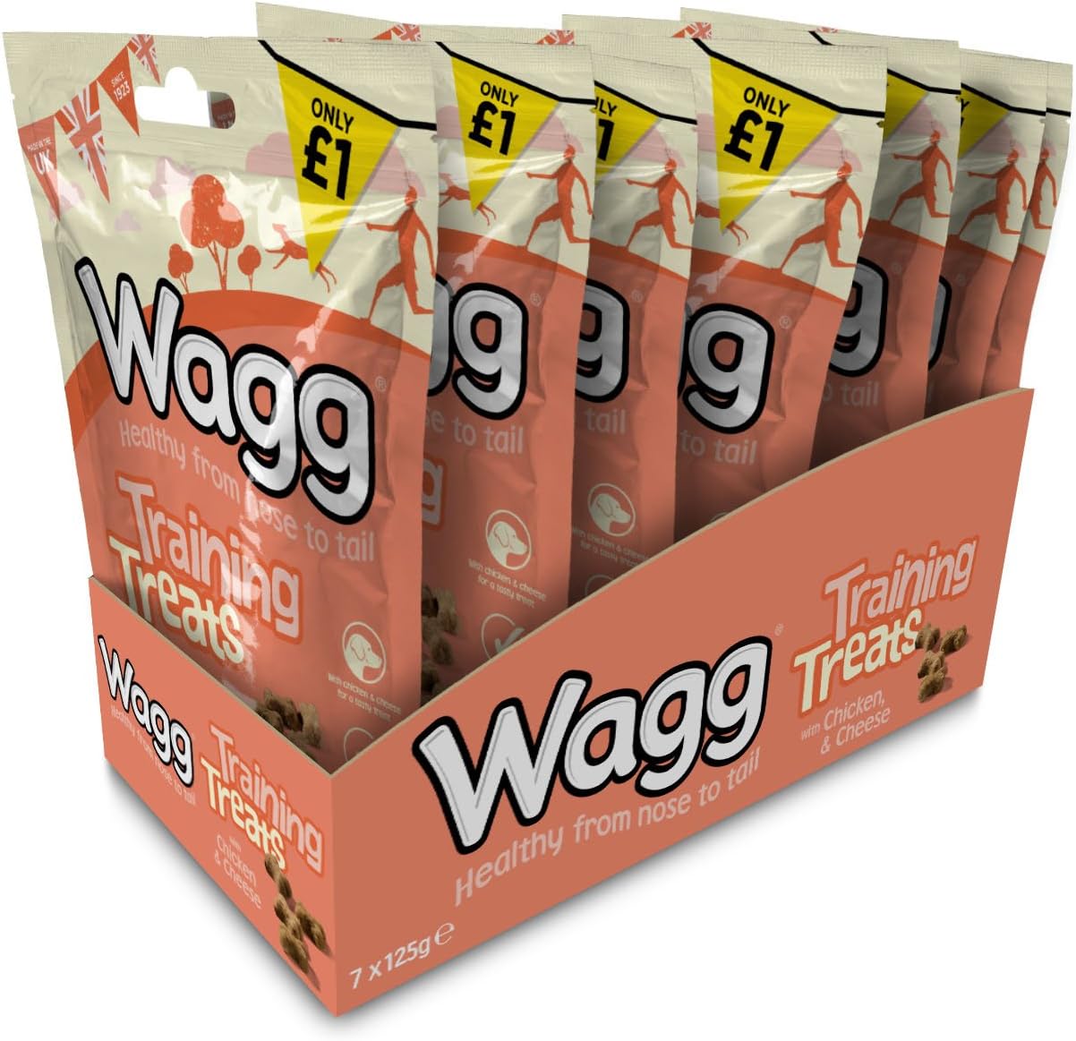 Wagg Training Treats with Chicken and Cheese 125 g (Pack of 7)
