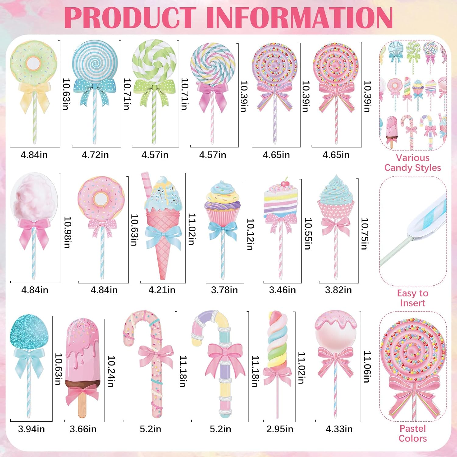 Threehoney 18 Pcs Large Candy Christmas Tree Decorations Lollipop Ornaments image 2