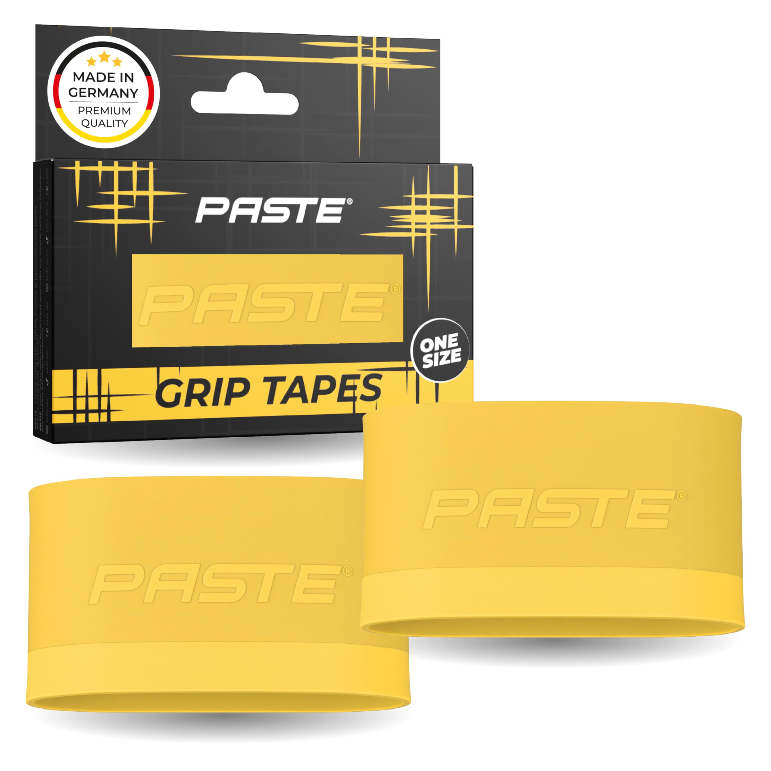 PASTE ® Supporto per parastinchi da calcio silicone giallo per adulto uomo donna e bambino - ferma per calzettoni da calcio - Banda e Reggi Protezioni per tibia e tibie - Nastro parastinchi accessori