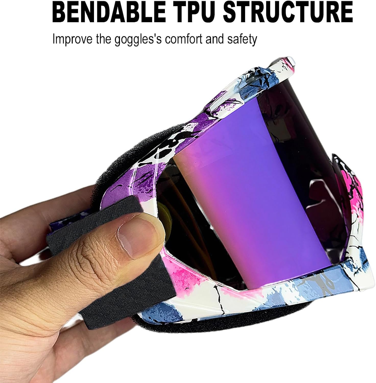 OTG Motorcycle Goggles with Balaclava ATV Dirt Bike Motocross Riding Goggles Racing Skiing Goggles for Women Girls - Image 4